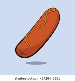 Sausage vector Icon Illustration Sausage Hot Dog Vector fastfood icoon