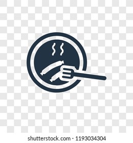 Sausage vector icon isolated on transparent background, Sausage transparency logo concept