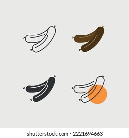 sausage vector icon meat food