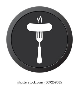 Sausage  - vector icon on a grey button