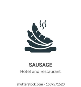 Sausage vector icon on white background. Flat vector sausage icon symbol sign from modern hotel and restaurant collection for mobile concept and web apps design.