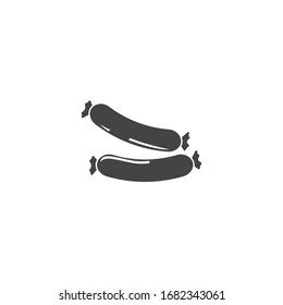 Sausage vector icon on white isolated background. 