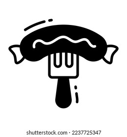 Sausage vector icon on white background