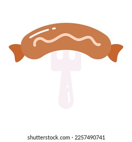 Sausage vector icon on white background