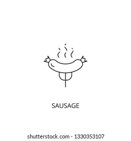 Sausage vector icon, outline style, editable stroke