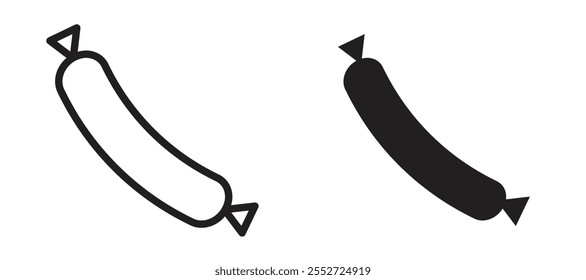 Sausage vector icon set black filled and outlined style.