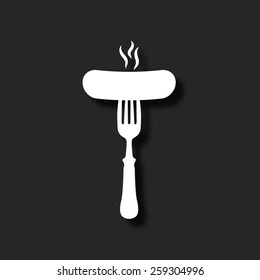 Sausage  - vector icon with shadow