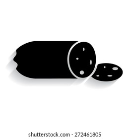 Sausage vector icon with shadow