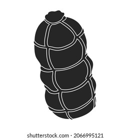Sausage vector icon.Black vector icon isolated on white background sausage.