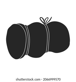 Sausage vector icon.Black vector icon isolated on white background sausage.