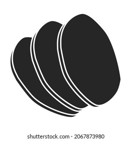Sausage vector icon.Black vector icon isolated on white background sausage.