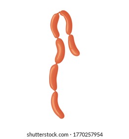 Sausage vector icon.Cartoon vector icon isolated on white background sausage.