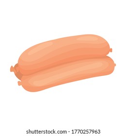 Sausage vector icon.Cartoon vector icon isolated on white background sausage.