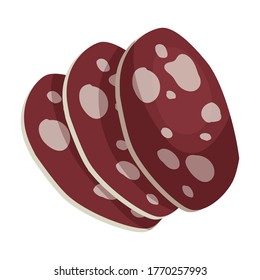 Sausage vector icon.Cartoon vector icon isolated on white background sausage.