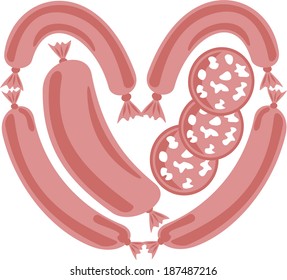 Sausage vector illustration