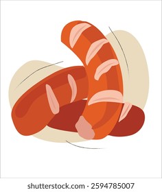 Sausage Vector Illustration Design.  illustration of grilled sausage 