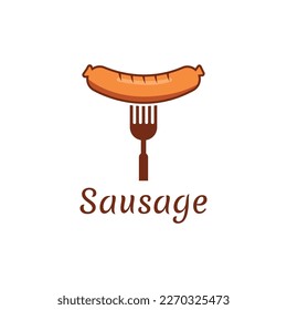 Sausage Vector Illustration Design. Street Food Logo Icon.