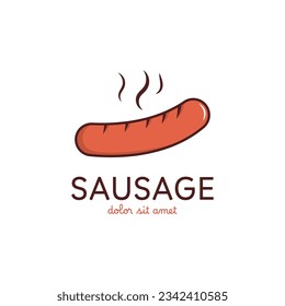 Sausage Vector Illustration Design. Street Food Logo Icon.
