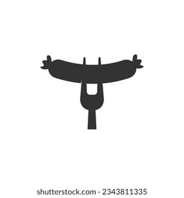 Sausage Vector Illustration Design. Street Food Logo Icon.
