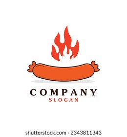 Sausage Vector Illustration Design. Street Food Logo Icon.