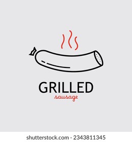 Sausage Vector Illustration Design. Street Food Logo Icon.
