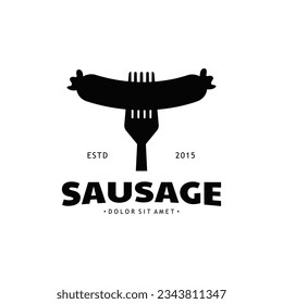 Sausage Vector Illustration Design. Street Food Logo Icon.