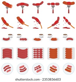 Sausage Vector Illustration Design. Street Food Logo Icon.