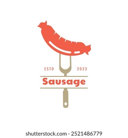 Sausage Vector Illustration Design. Street Food Logo Icon.