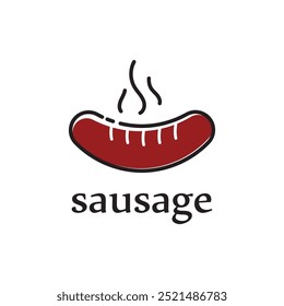 Illustrationsdesign für Wurst-Vektoren. Street-Food-Logo-Symbol