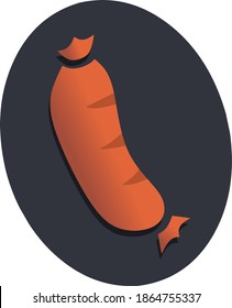 sausage, vector illustration of grilled sausage, cooked sausage, simple, minimalist, flat design