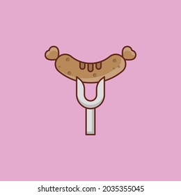 sausage Vector illustration on a transparent background. Premium quality symbols. Vector Line Flat color  icon for concept and graphic design.