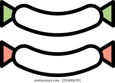 sausage Vector illustration on a transparent background. Premium quality symmbols. Line Color vector icons for concept and graphic design.
