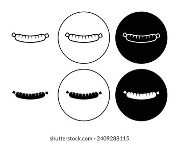 Sausage vector illustration set. Meat bbq sausage sign suitable for apps and websites UI design style.