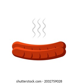 Sausage vector. sausage isolated on a white background. sausage vector illustration.