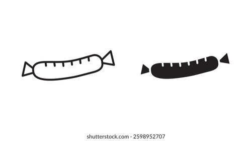 Sausage vector line icon illustration collection.