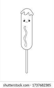 Sausage vector on white background vector illustration. Very cute and tasty suit for logo, T-Shirts, book cover or coloring book.
