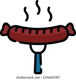 sausage vector on white background. isolated Vector icon