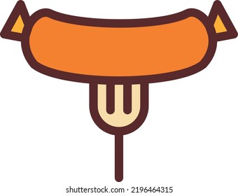 sausage vector on white background. isolated Vector icon