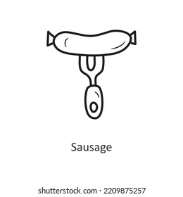 Sausage Vector outline Icon Design illustration. Travel Symbol on White background EPS 10 File