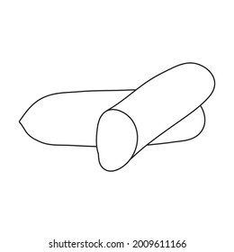Sausage vector outline icon. Vector illustration meat on white background. Isolated outline illustration icon of sausage, .