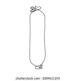 Sausage vector outline icon. Vector illustration meat on white background. Isolated outline illustration icon of sausage, .