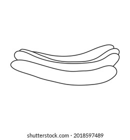 Sausage vector outline icon. Vector illustration meat on white background. Isolated outline illustration icon of sausage, .