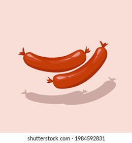 vector de salchicha adecuado para la ilustración alimentaria, etc