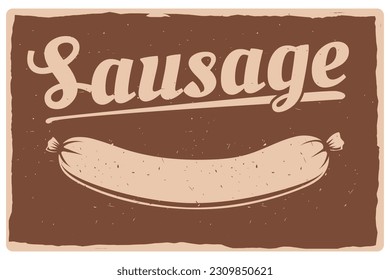 sausage vintage poster design for print