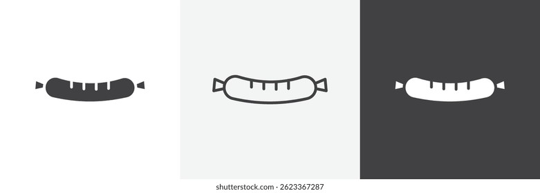 Sausage web vector icons set