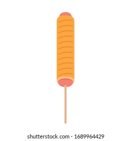 Sausage Wrapped Bread stick vector. Hotdog vector.