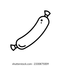 Sausage Wurst Outline Vector Icon Illustration