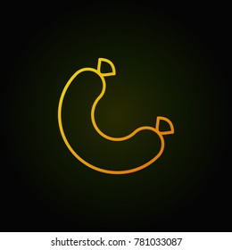 Sausage yellow icon - vector simple sign or logo element on dark background