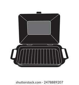 sausage,fish grilling tool icon vector illustration design