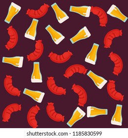 sausages and beer background
